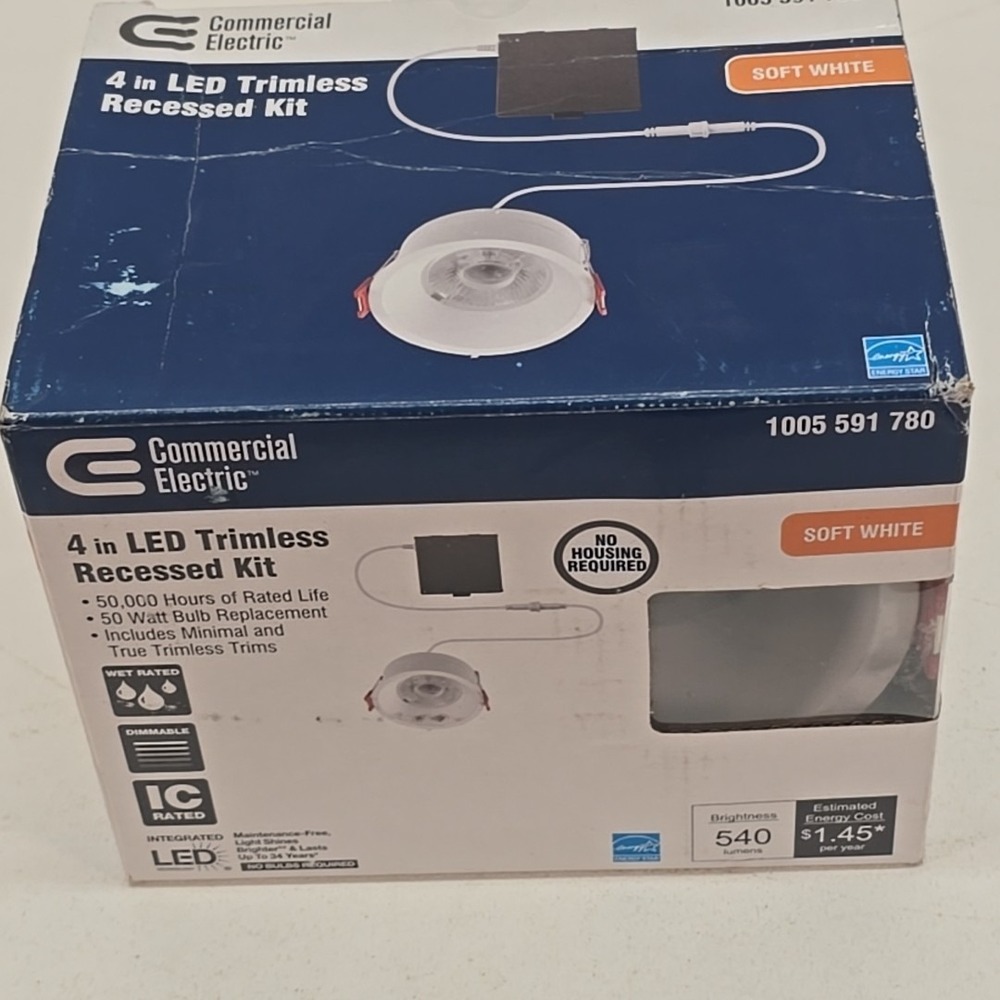 Commercial‎ Electric LED Trimless Integrated LED 4" Round Canless Recessed Light